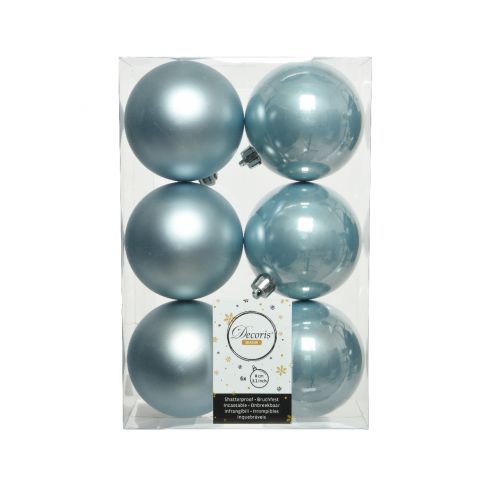 Palline di natale set 6 pezzi azzurro diametro 8cm Kaemingk Palline di natale set 6 pezzi azzurro diametro 8cm Kaemingk